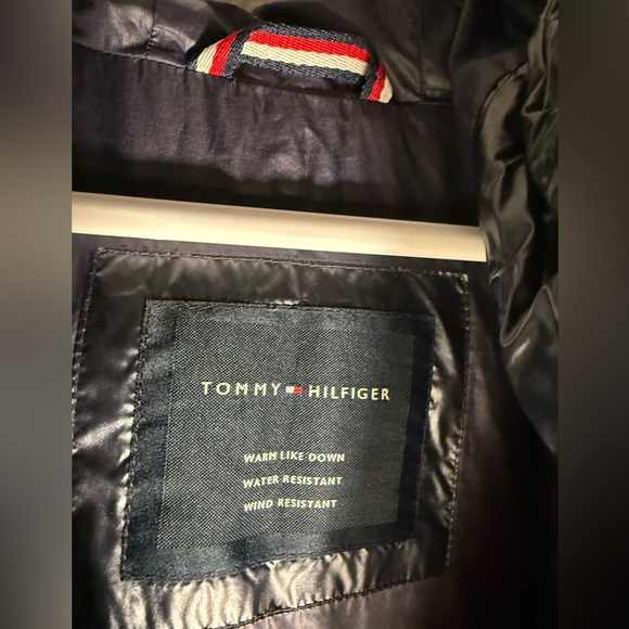 Tommy Hilfiger Men's Navy Pearlized Performance Hooded Puffer Jacket Size M - Picture 8 of 11